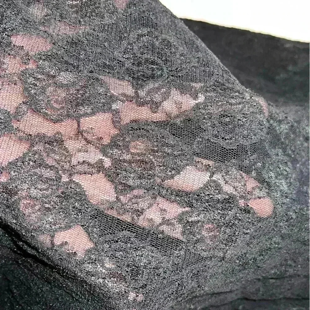 Inner Secrets Lingerie Y2K Gothic Lace Babydoll Ruffle Hem Medium - Picture 5 of 9